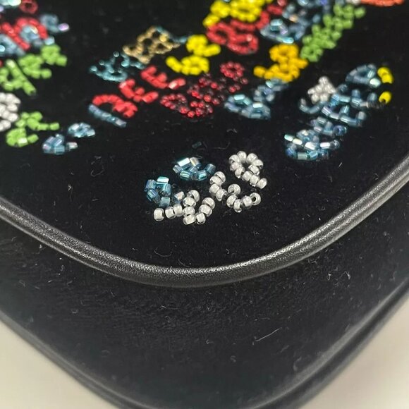 CELINE Small C Multi Beaded Chain Shoulder Bag suede Black x Multicolore - Picture 12 of 12